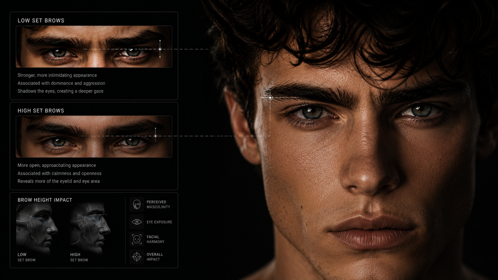 Low vs High Set Brows: What They Signal About Masculinity